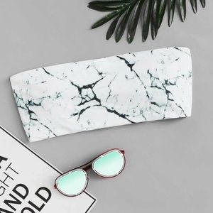 Bandeau marble swimsuit